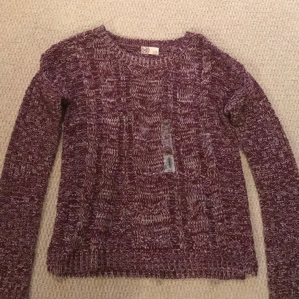 Maroon and white sweater